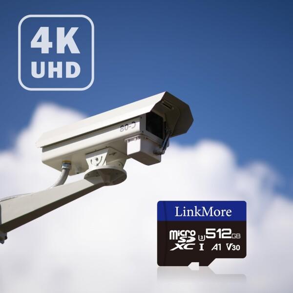 LinkMore 512GB マイクロSDカード Nintendo Switch対応/MicroSDXCカード / U3 / A1 / V30 / SDアダプター付 (最大読込95MB/s)_1