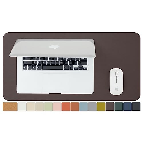 ナチュラルコルク &PU両面デスクマット、大型マウスパッド、デスクプロテクター、防水キーボードマット、オフィス/家庭/ゲーム/装飾に最適（コーヒー、60cm*30cm）