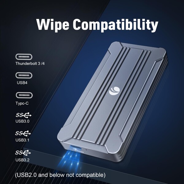 VCOM 40Gbps M.2 SSD 外付けケース USB4.0 NVME専用 M.2 SSDケース Thunderbolt 3/4 USB4/3.2/3.1/3.0/2.0 ポータブル アルミニウム製 高放熱 2280 M&B+M-Key ケースサイズをサポート エンクロージャ_6