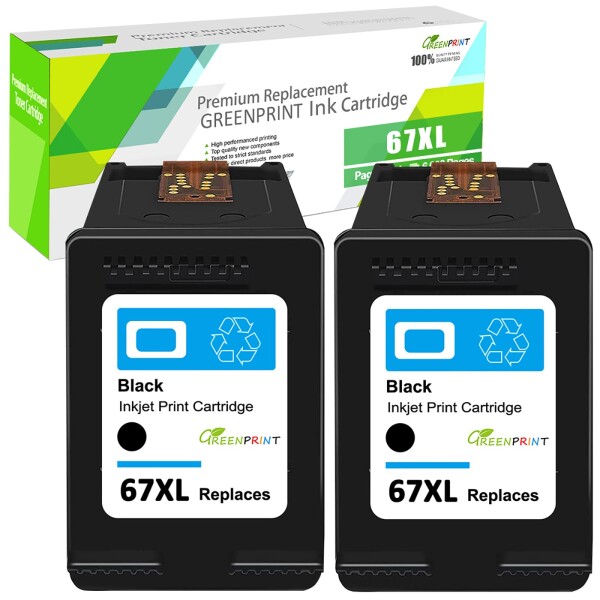 67XL 67 XL再生リサイクルインクカートリッジ 2個セット ブラック大容量 残量表示 対応機種 H P 6020 6052 6055 6058 6075 6420 6452 6455 6458 1255 2732 2752 2755 4140 4152 4155 4158 プリンターの通販は 7,320円