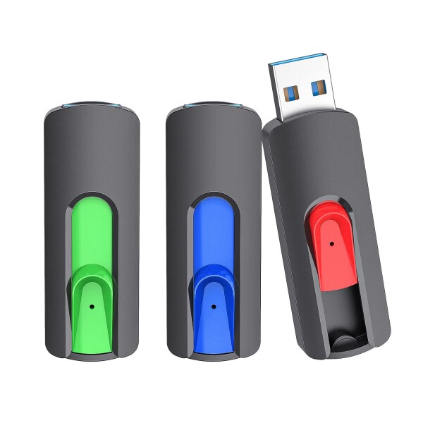 RAOYI USBメモリ128GB USB3.0 超高速データ転送 フラッシュドライブ 3個セット 読取り最大120MB/s ストラップホール付き