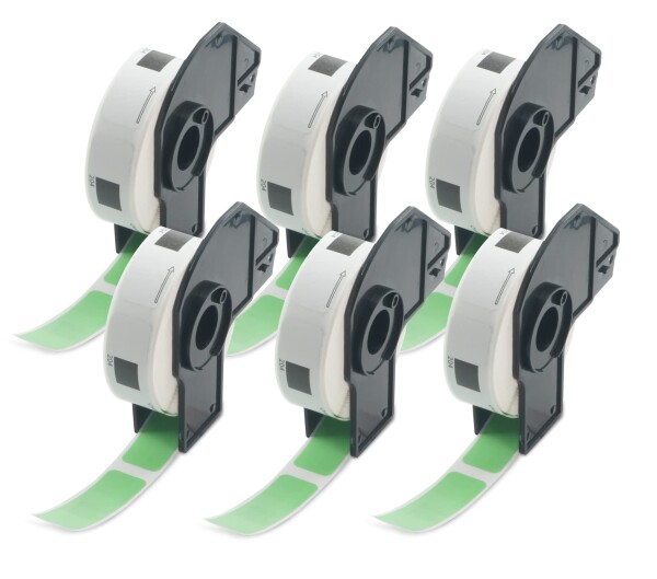 BETCKEY 感熱紙 DK-1204 ブラザー ラベル プリンター ロール 互換 ラベルシール BROTHER 17x54mm 400枚 QL-550 QL-650TD QL-700 QL-800 QL-820NWB ql-1060n対応 上質紙 6個 緑