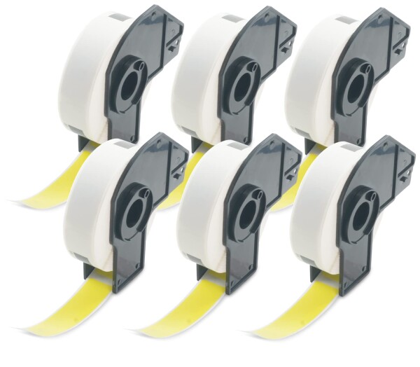 BETCKEY 感熱紙 DK-1203 ブラザー ラベル プリンター ロール 互換 ラベルシール BROTHER 17x87mm 300枚 QL-550 QL-650TD QL-700 QL-800 QL-820NWB QL-1060Nなどに対応 6個 黄