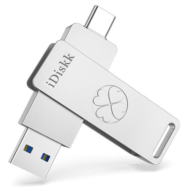 iDiskk 超高速ソリッドステート256GB iPhone16/15フラッシュメモリ USB3.2 Gen2 最大読取り速度500MB/s ハイスピードOTG外付けUSBディスク スマートフォン外部ストレージ 高速データ転送 Type-CのiPhone
