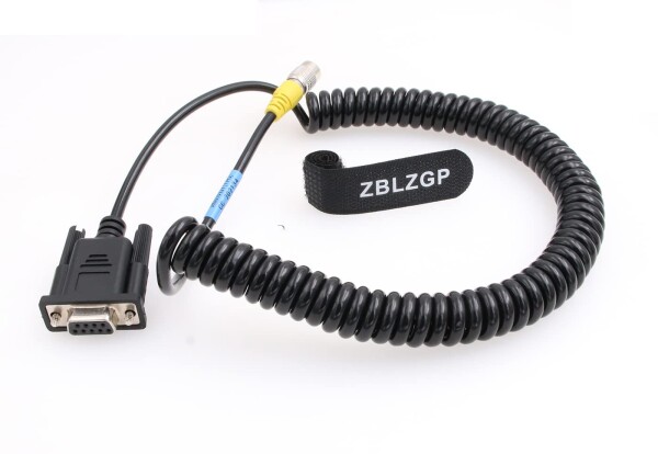 ZBLZGP 6ピン 広瀬オスからDB9 トータルステーションデータコレクタケーブル RS232 トップコンソックキア 南トータルステーション用 (コイルケーブル)