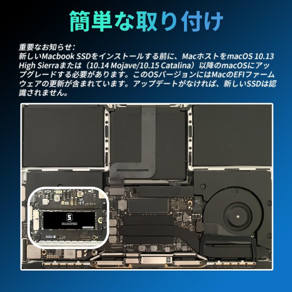 S SHARKSPEED SSD 1TB MacBook専用アップグレードキット M.2 PCIe NVMe Gen3.0x4 対応モデル MacBook Air A1465 A1466(2013-2015,2017), MacBook Pro A1502 A1398(Retina 2013-2015), iMac A1418 A1419(2013-2017)