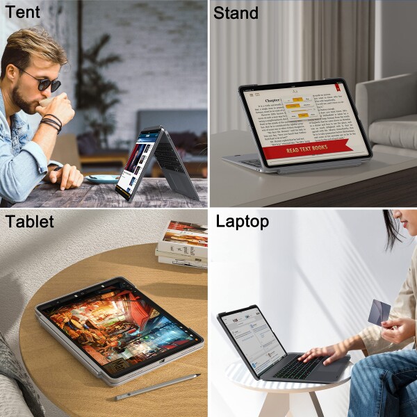 doqo iPad pro 10.5 キーボードケース、キーボード付き iPad Air 第 3 世代ケース、7 色のバックライト付き取り外し可能な 360° 保護ケース、iPad Air 3 および iPad Pro 10.5 インチ用タッチパッド付き_3