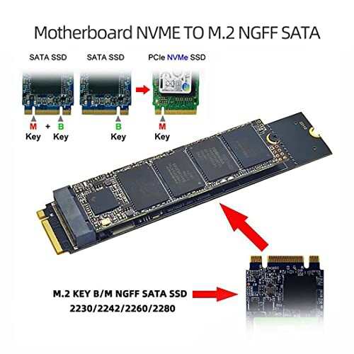 chenyang M.2 SSD SATA NGFF B+M キー→NVME M-Key拡張カードコンバーターアダプター JMB582 マザーボード2230/2242/2260/2280/22110用チップセットの通販は