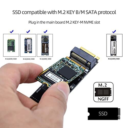 chenyang M.2 SSD SATA NGFF B+M キー→NVME M-Key拡張カードコンバーターアダプター JMB582 マザーボード2230/2242/2260/2280/22110用チップセットの通販は