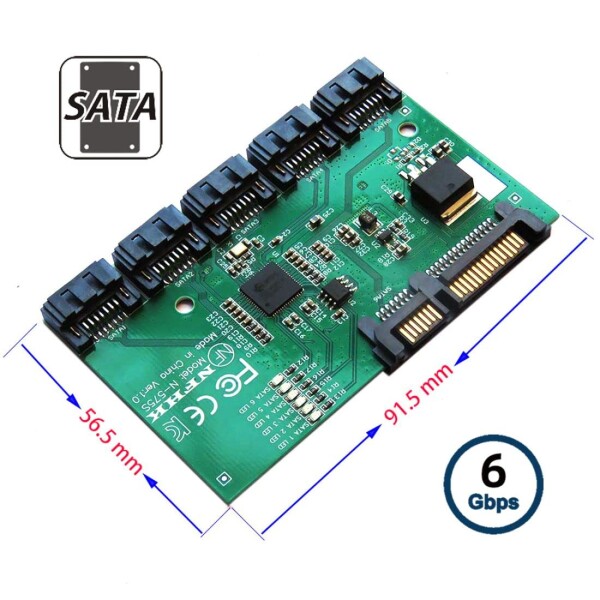 Chenyang SATA 3.0スプリッター - 1~5ポートアダプター、HUBコンバーター、PMマルチプライヤー、ポートセレクターJMB575。_3