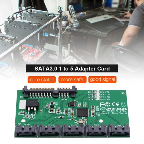 Chenyang SATA 3.0スプリッター - 1~5ポートアダプター、HUBコンバーター、PMマルチプライヤー、ポートセレクターJMB575。_4