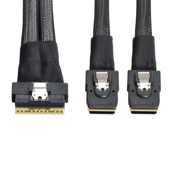 chenyang CY SFF-8654 8i 74ピン PCI-E Ultraport Slimline SAS Slim 4.0 - Dual SFF-8087 Mini SAS ケーブル PCI-Express