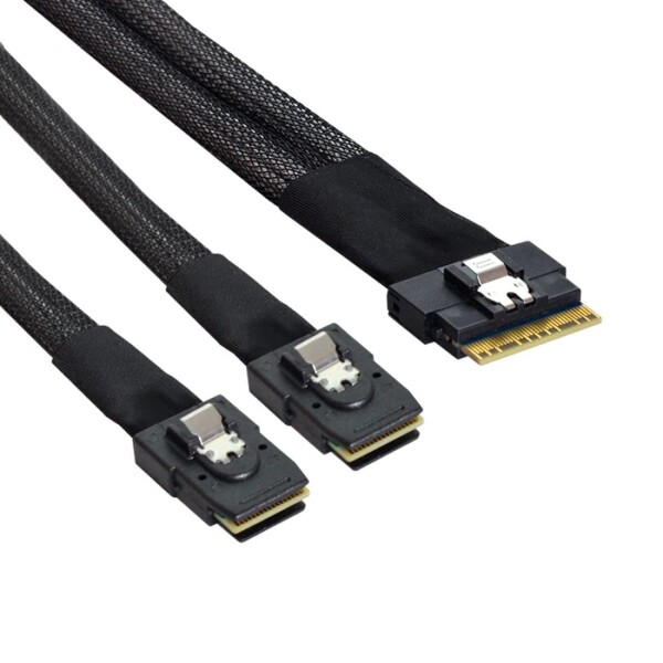 chenyang CY SFF-8654 8i 74ピン PCI-E Ultraport Slimline SAS Slim 4.0 - Dual SFF-8087 Mini SAS ケーブル PCI-Express_5