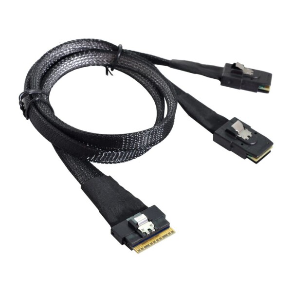 chenyang CY SFF-8654 8i 74ピン PCI-E Ultraport Slimline SAS Slim 4.0 - Dual SFF-8087 Mini SAS ケーブル PCI-Express_6
