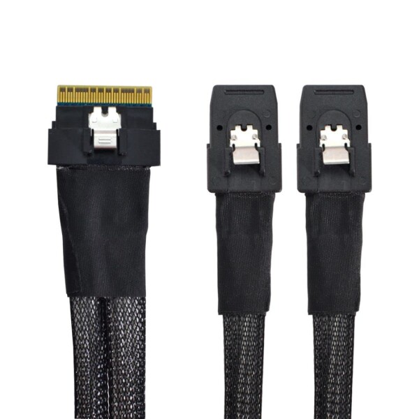 chenyang CY SFF-8654 8i 74ピン PCI-E Ultraport Slimline SAS Slim 4.0 - Dual SFF-8087 Mini SAS ケーブル PCI-Express_7