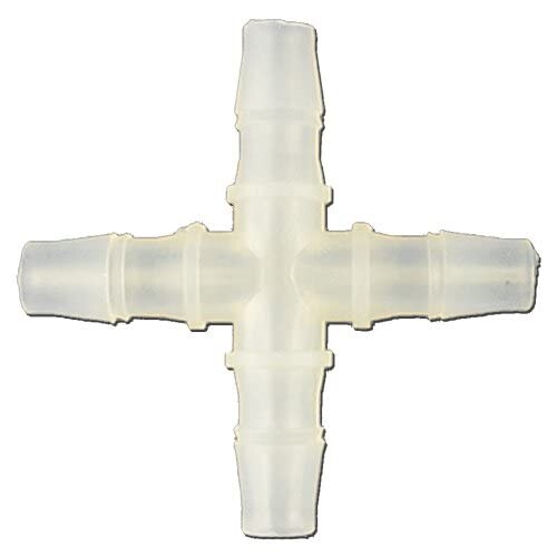 (10個入り)樹脂製チューブコネクター十字型(適合チューブ内径10mm,プラスチック製, クロス,型番AQTCC10.0