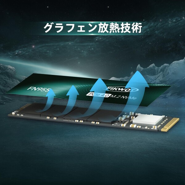 FN955 M.2 SSD 1TB 2280 PCIe Gen4.0x4 (最大読込:7350MB/s) 高耐久3D NAND TLCフラッシュ NVME SSD SLCキャッシュ搭載 産業用内蔵SSD PS5/ノートPC/デスクトップ用ストレージ拡張 5年メーカー保証_5