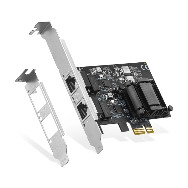 2ポート 2.5G PCIe ネットワークアダプター RTL8125B LANコントローラー 2500/1000/100Mbps Binardat Ethernet RJ45 NICカード Windows/Linux用PXE対応