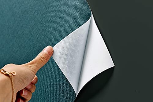 壁紙 シール はがせる 壁紙 DIY リネン柄 厚く 防水 ウォール ステッカー カッティング 幅60cm × 長さ 10m 濃い灰色エメラルド (エメラルド)の通販は