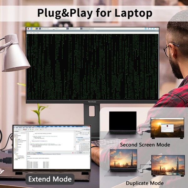 GeeekPi 10.1インチ 静電容量式タッチスクリーンモニター、Raspberry Pi用、1024x600 IPS LCDディスプレイ、デュアルスピーカー付き、HDMIポータブルモニター、Raspberry Pi 5/Pi 4B/3B+/3B/B+/Zero/400、Win11/1