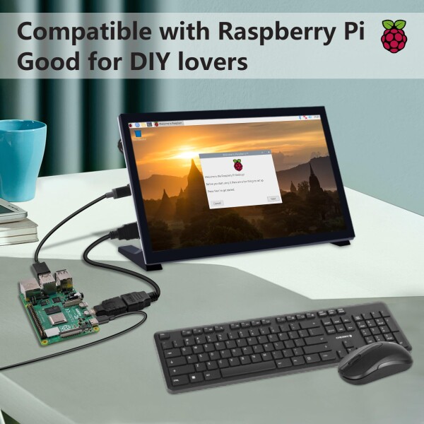 GeeekPi Screen Raspberry Pi用10.1インチLCDスクリーン、1024x600 IPS LCDディスプレイ、Raspberry Pi 5/Pi 4B/3B+/3B/B+/Zero/400用HDMIポータブルモニター、Win11/10/8/7、無料ドライバー(非タッチ)_2