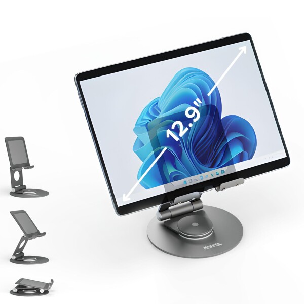 Plugable 回転式 タブレットスタンド ユニバーサル スマートフォンや12.9 インチまでのタブレットに対応 土台が 360 度回転可能 7,190円