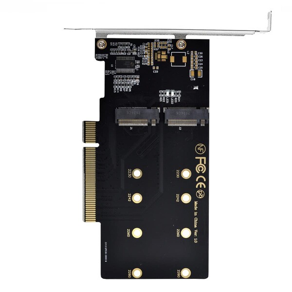 ChenYang デュアル M.2 - PCIe 3.0 X8アダプター、デュアルNVME/AHCI SSD - PCI Express 拡張カードアダプター 12cmスロットブラケット付き