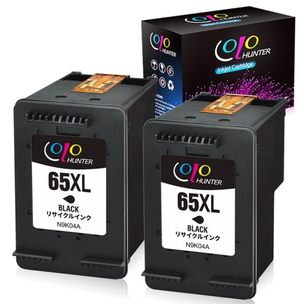 HP用リサイクルインク HP 65 65XL ブラック 増量*2個セット残量表示機能付ENVY 5020 5055 5052 5058 DeskJet 3755 2655 3720 3721 3722 3752 3730 3758 2652 AMP100の通販は