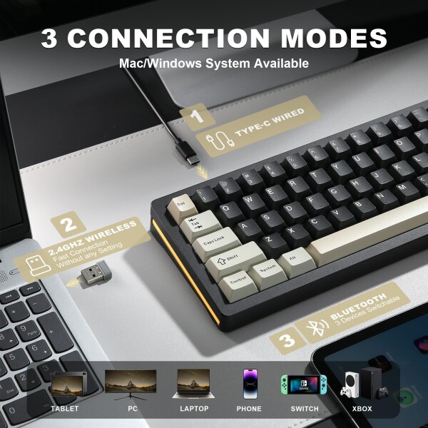 YUNZII AL71 68% ゲーミングキーボード フルアルミCNC ホットスワップ