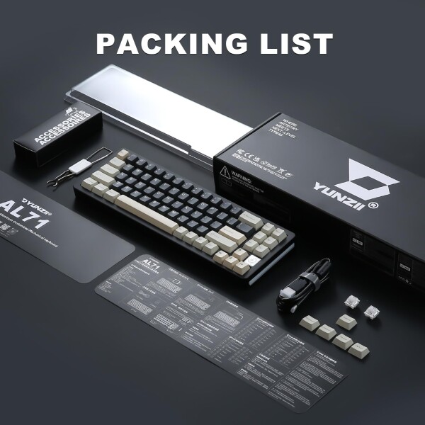 YUNZII AL71 68% ゲーミングキーボード フルアルミCNC ホットスワップ