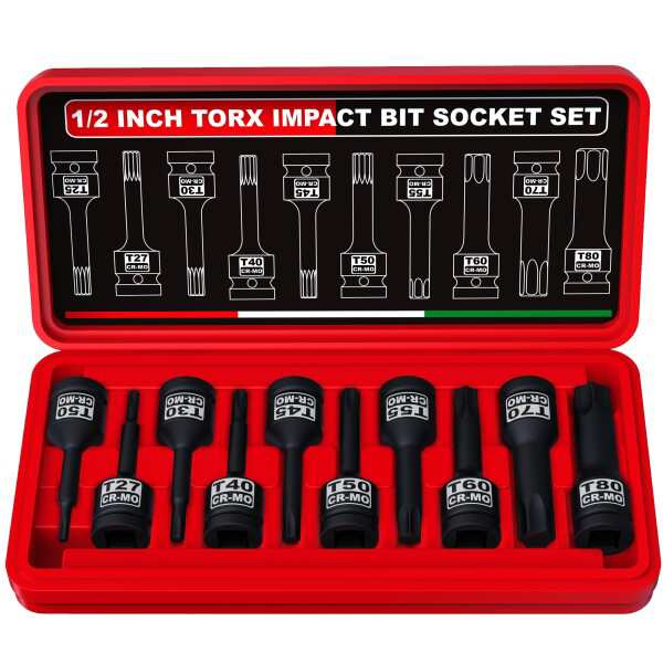 GOMLERT インパクトトルクスビットソケットセット T25 - T80 差込角 12.7 mm (1/2") 10点の通販は