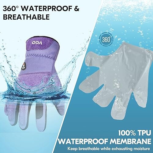 (Vgo...) 0[度]防寒 ガーデニング手袋 バラグローブ 合皮 裏起毛 園芸用手袋 トゲ防止 草刈り タッチパネル対応 園芸用品 作業用手袋SL7471FLWP(パープル,L)