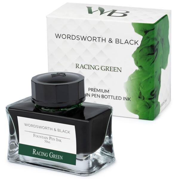 Wordsworth & Black 万年筆用インクボトル（50ml）プレミアムラグジュアリーエディション［レーシンググリーン］ - クラシックデザインボトル・滑らかなインクフロー