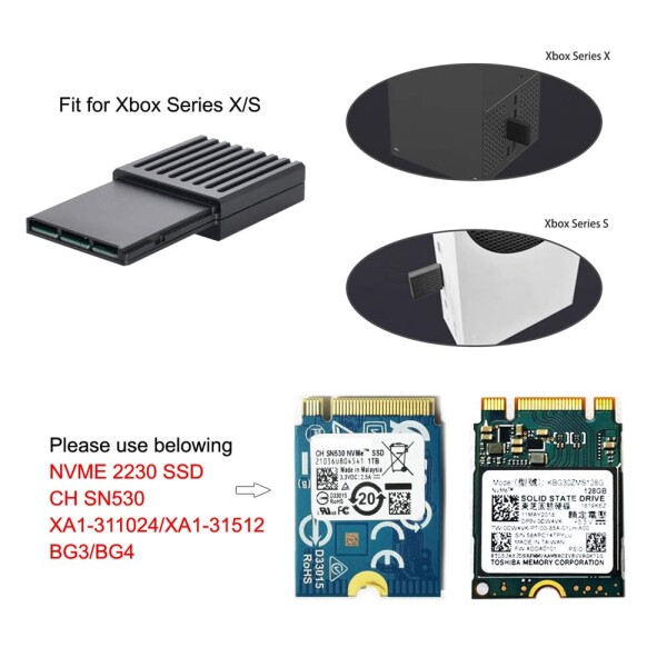 xiwai CF-Express Type-B to M.2 NVMe 2230 M-Keyアダプター CFE XBOXシリーズ X&amp;S CH SN530 SSD PCIe4.0拡張メモリーカード用_3