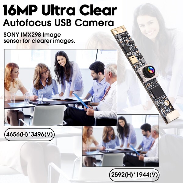 ELP 1600万画素USBオートフォーカスカメラ マイク付き コンピューター用 ミニ UVC USB2.0Webカメラ広角マイクロセキュリティWebかめら ウェブカメラボード100度歪みなしレンズビデオカメラ授_4