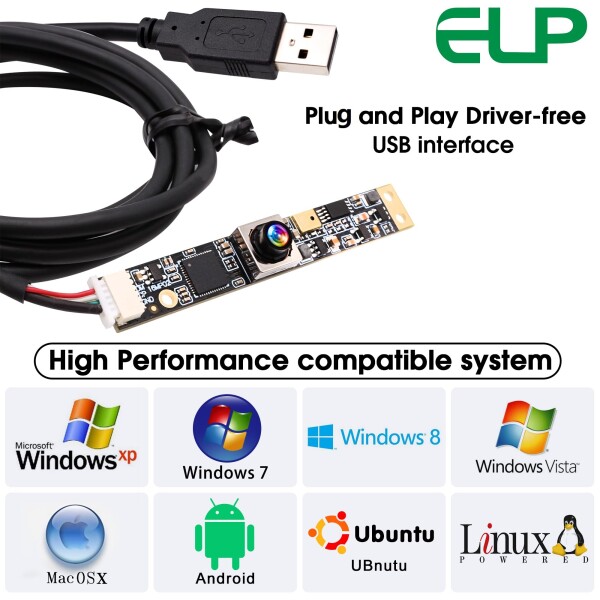 ELP 1600万画素USBオートフォーカスカメラ マイク付き コンピューター用 ミニ UVC USB2.0Webカメラ広角マイクロセキュリティWebかめら ウェブカメラボード100度歪みなしレンズビデオカメラ授_8