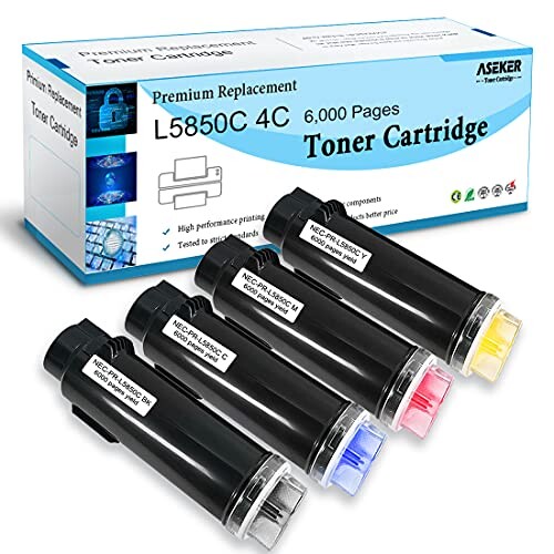 ASEKER PR-L5850C PR-L5850C-19 PR-L5850C-18 PR-L5850C-17 PR-L5850C-16 互換トナーカートリッジ PR-L5850C 4色セット大容量6000ページ 対応機種NEC Color MultiWriter 5850C 400Fカラーレーザプリンタ( 4色セット:BK/C/M/Y )の通販は 7,710円