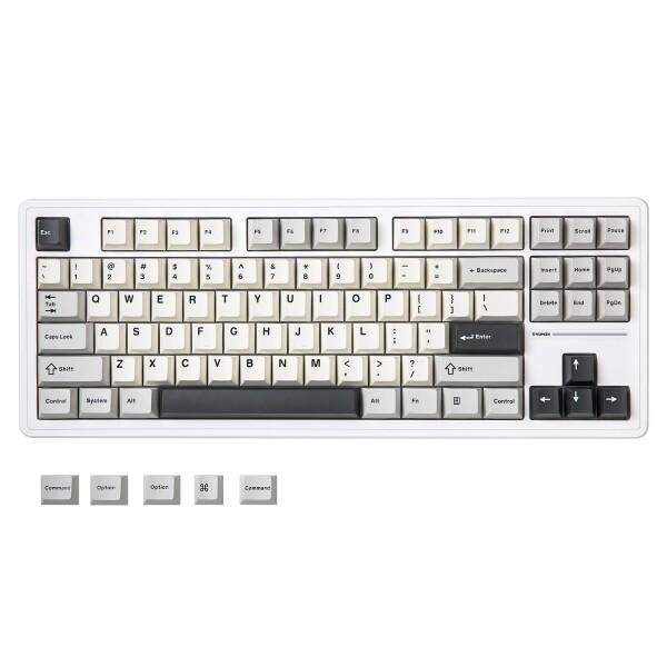 YUNZII YZ87 ガスケット搭載 メカニカルキーボード TKL ワイヤレスホットスワッパ ゲーミングキーボード 4層パッド BT5.0/2.4G/USB-C NKRO RGBバックライト Win/Mac用 技適認証取得 (ホワイト、ミルク