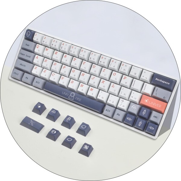 PBT キーキャップ，チェリープロファイル日本語キーキャップ，MXスイッチ用メカニカルキーボード＆オプティカルキーボード(ユニバース)
