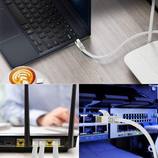 30m Veetop LANケーブル フラット CAT8 二重シールド 企業用 工業用 防水 屋外 難燃性 耐候性 有線らんけーぶる 鍍金コネクタ RJ45 爪折れ防止 超高速 40Gbps 2000MHz 26AWG パソコン ルーター PS4 PS5 Xb_8