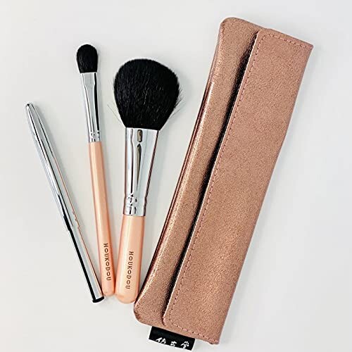HOUKODOU ?古堂 熊野筆 化粧筆 Pink3本セット（ケース付）（萌シリーズ） SS-13