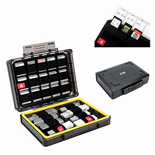 KIWIFOTOS 大容量 USBメモリ メモリーカードケース USBメモリ x16本+SD/switchソフト/Ps Vita/CFexpress Type A カード x30枚 収納可能 SDカードケース PC製 丈夫 耐圧 耐衝撃 防塵 耐摩耗 メモ用紙/番号シ