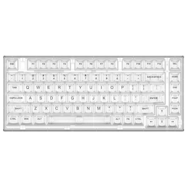 YUNZII X75 有線 ホットスワップメカニカルキーボード 透明なキー