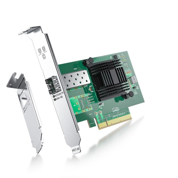 ipolex 10Gネットワークカード Intel X520-DA1/X520-SR1 82599EN 純正ボード（チップ）実装, シングル SFP+ポート,PCI-E2.0 X 8, PCサーバ用の通販は