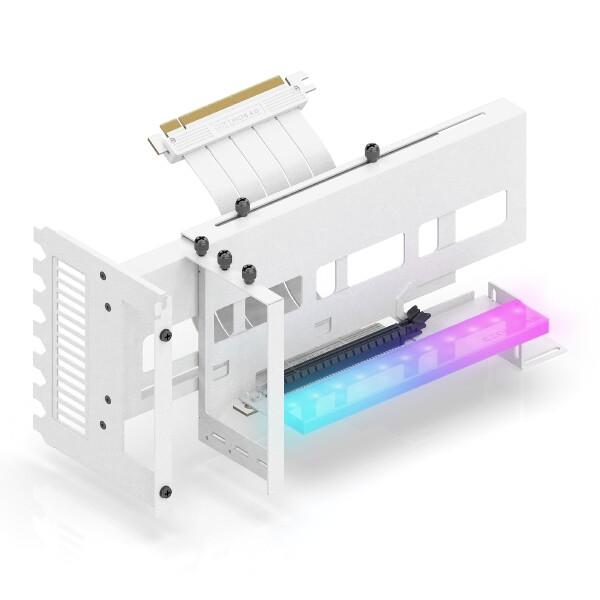 EZDIY-FAB 事あたらしいRGB 垂直方向 PCIe4.0 GPU鉤括弧 垂直方向グラフィックカードホルダー ARGB 5V 3いの一番LEDともし火同時発生 PCIe 4.0 X16 Gen4 真っ白いライザーケーブル付き添い人 90度直角17糎