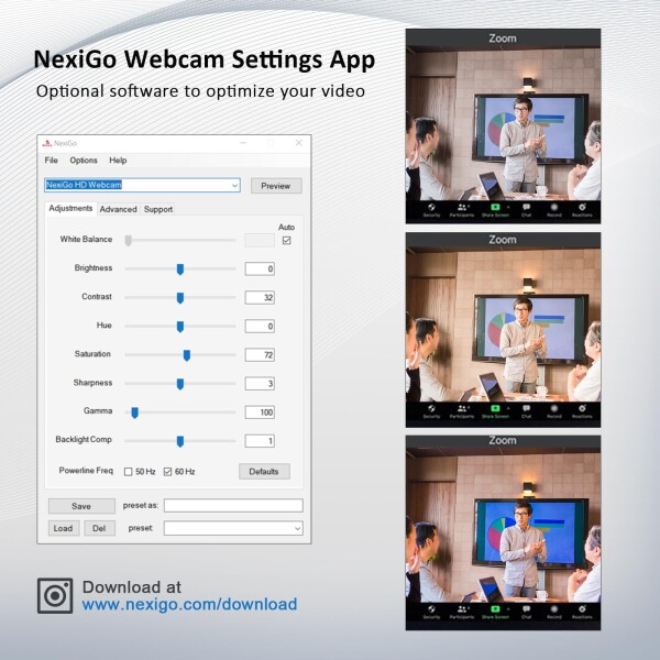 NexiGo webカメラ 60fps ライト付き N960E ウェブカメラ 1080P 自動光補正 無段階調光 3光色 pcカメラ オートフォーカス プライバシーカバー内蔵 usbカメラ ステレオマイク2台 ソフトウェア付属 Zo_1