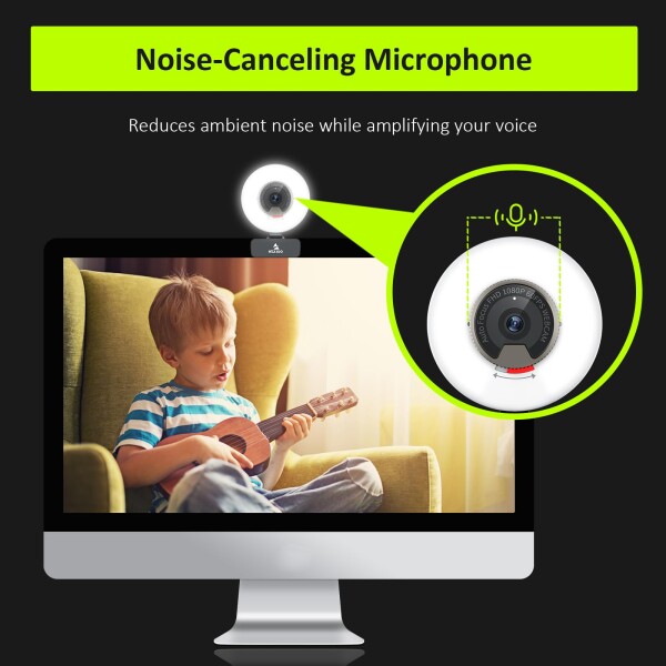 NexiGo webカメラ 60fps ライト付き N960E ウェブカメラ 1080P 自動光補正 無段階調光 3光色 pcカメラ オートフォーカス プライバシーカバー内蔵 usbカメラ ステレオマイク2台 ソフトウェア付属 Zo_5