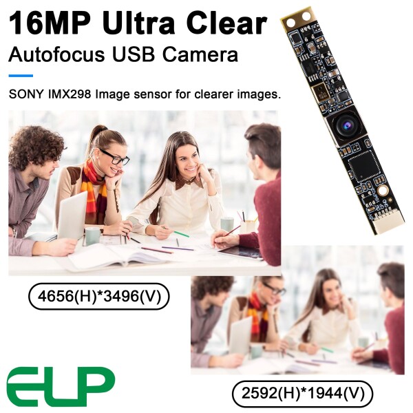 ELP 16MP オートフォーカス USB カメラ マイク付き コンピューター用 ミニ UVC USB2.0 ライトバーンカメラ マイクロ USB セキュリティ PC カメラモジュール レーザー彫刻機 ウェブカメラボード (_5