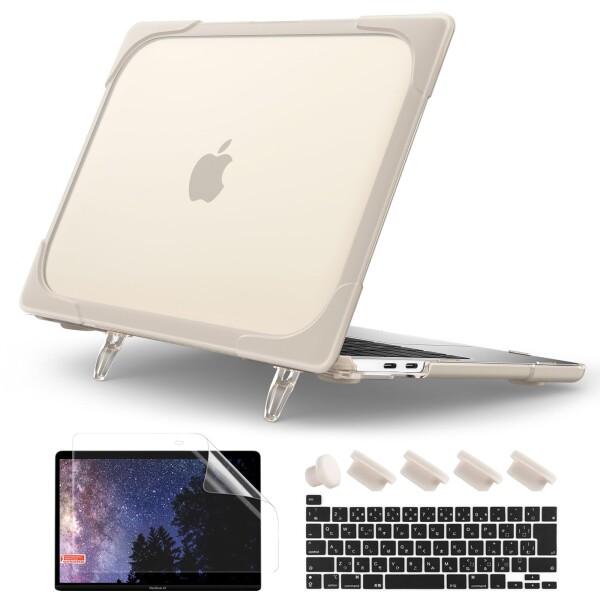 Batianda MacBook Pro 13 ケース 2022 M2 A2338・A2289・A2251用 機甲風 アーマーケース、耐衝撃 ハードシェル 保護カバー 折りたたみ式スタンド、適用機種：MacBook Pro M1 13"/ MacBook Pro 13" 2020 2021 -カーキの通販は