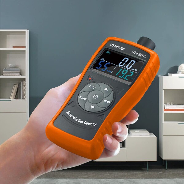 BTMETER BT-5800Gアンモニアガス検出器センサー、温度 湿度テスターを備えた0〜100 ppm NH3モニターゲージのテスト測定 農場 農業 肥育場に適しています -日本語マニュアル